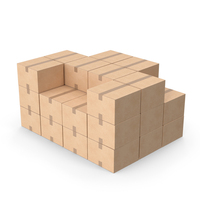 Blank Cardboard Box Medium Stack PNG & PSD Images