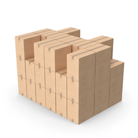 Blank Cardboard Box 5 Big Stack PNG & PSD Images