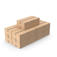 Blank Cardboard Box Basic Stack PNG & PSD Images