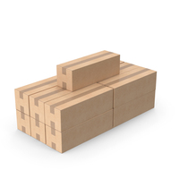 Blank Cardboard Box 7 Basic Stack PNG & PSD Images