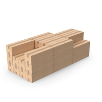 Blank Cardboard Box 7 Medium Stack PNG & PSD Images