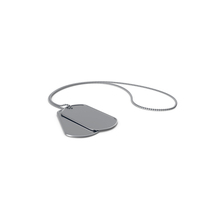Pair Of Blank Dog Tags On One Ball Chain PNG & PSD Images