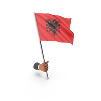 Albania Hand Hold Flag PNG & PSD Images