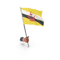Brunei Hand Hold Flag PNG & PSD Images