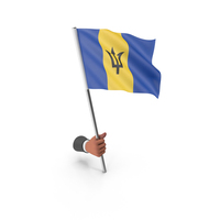 Barbados Hand Hold Flag PNG & PSD Images