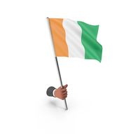 Cote DIvoire Hand Hold Flag PNG & PSD Images