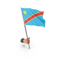 Democratic Republic of the Congo Hand Hold Flag PNG & PSD Images