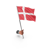 Denmark Hand Hold Flag PNG & PSD Images