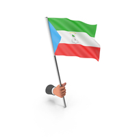 Equatorial Guinea Hand Hold Flag PNG & PSD Images