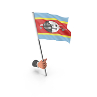 Eswatini Hand Hold Flag PNG & PSD Images