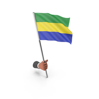 Gabon Hand Hold Flag PNG & PSD Images