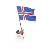 Iceland Hand Hold Flag PNG & PSD Images