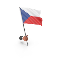 Czech Republic Hand Hold Flag PNG & PSD Images
