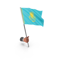 Kazakhstan Hand Hold Flag PNG & PSD Images