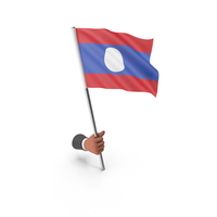 Laos Hand Hold Flag PNG & PSD Images