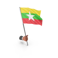 Myanmar Hand Hold Flag PNG & PSD Images
