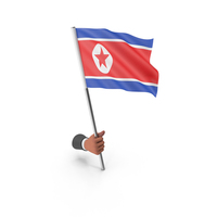 North Korea Hand Hold Flag PNG & PSD Images