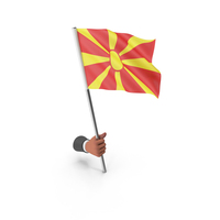 North Macedonia Hand Hold Flag PNG & PSD Images