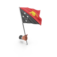 Papua New Guinea Hand Hold Flag PNG & PSD Images