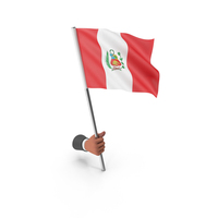 Peru Hand Hold Flag PNG & PSD Images