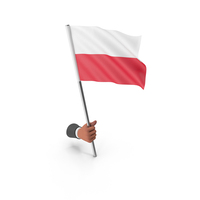 Poland Hand Hold Flag PNG & PSD Images