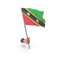 Saint Kitts And Nevis Hand Hold Flag PNG & PSD Images