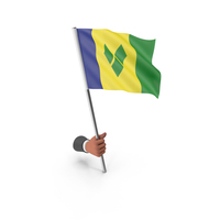 Saint Vincent And The Grenadines Hand Hold Flag PNG & PSD Images