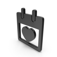 Calender Importent Calender With Heart Icon Black PNG & PSD Images