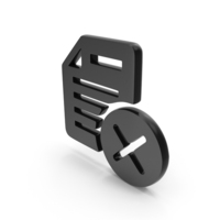 Close Delete Document Icon Black PNG & PSD Images
