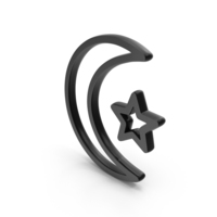 Islamic Moon Islam Moon Religious Islam Moon Icon Black PNG & PSD Images