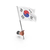 South Korea Hand Hold Flag PNG & PSD Images