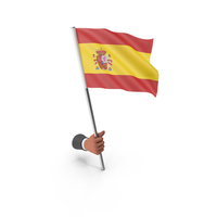 Spain Hand Hold Flag PNG & PSD Images