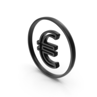 Black Euro Currency With Circle Icon PNG & PSD Images