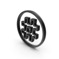 Black Hashtag With Circle Icon PNG & PSD Images
