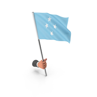 States Of Micronesia Hand Hold Flag PNG & PSD Images