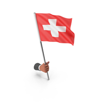 Switzerland Hand Hold Flag PNG & PSD Images