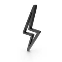 Out Line Thunder Power Storm Icon Black PNG & PSD Images