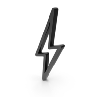 Out Line Thunder Power Storm Icon Black PNG & PSD Images