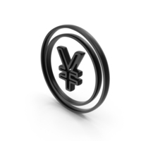 Black Yen Currency With Double Circle Icon PNG & PSD Images