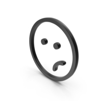 Sad Emoticons Icon Black PNG & PSD Images
