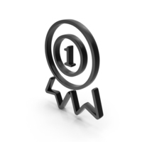 Number One Winner Badge Icon Black PNG & PSD Images