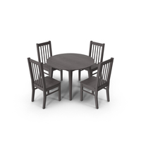 Black Round Table And Chairs PNG & PSD Images