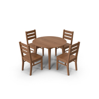 Round Table And Chairs PNG & PSD Images