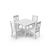 White Dining Table And Chairs PNG & PSD Images