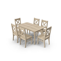 Wooden Dining Table Set PNG & PSD Images