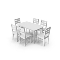 White Dining Table Set PNG & PSD Images