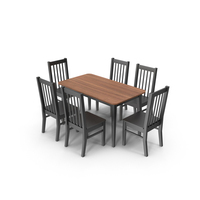Wooden Dining Table Set PNG & PSD Images