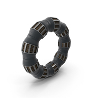 Sci fi floor channel with wires flat barrel large ring PNG & PSD Images