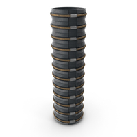 Sci-Fi Small Brass Tubes Long Ring Column PNG & PSD Images