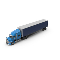 Generic Semi Truck Sleeper Cab with Curtain Trailer PNG & PSD Images